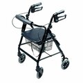 Nutrione Lumex Walkabout Four-Wheel Hemi Rollator, Black NU2976137